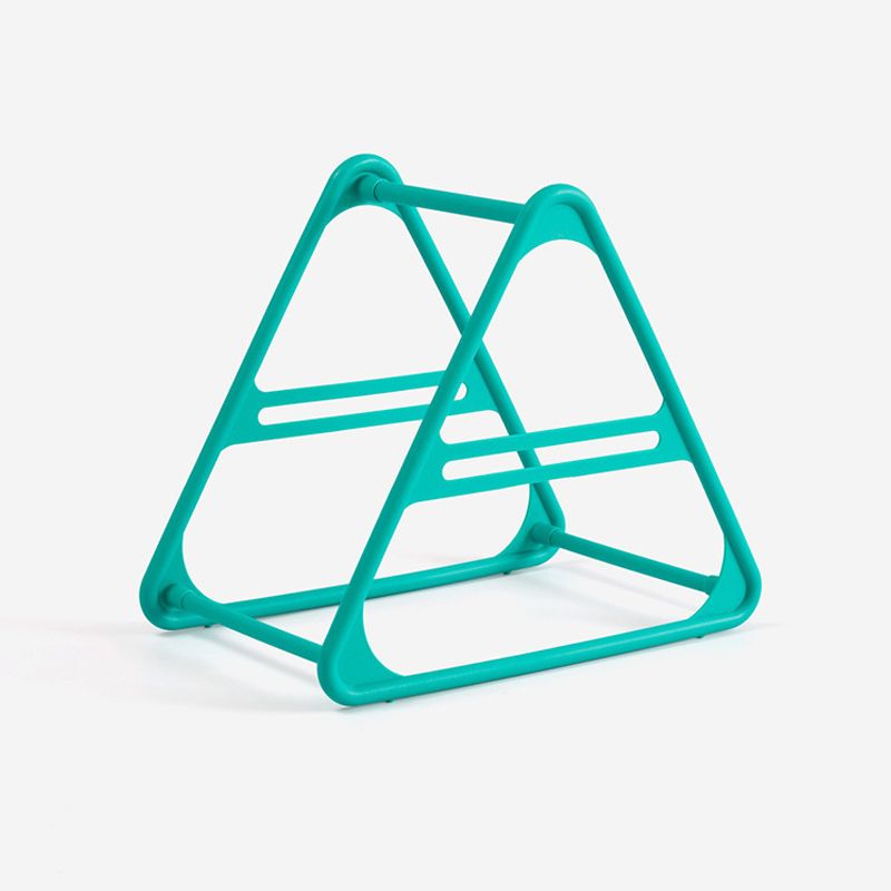Hanger Storage Rack PP Triangular Rounded Design Shelf Multifunctional Organizer Green - Image 1
