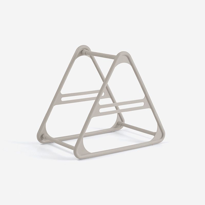 Hanger Storage Rack PP Triangular Rounded Design Shelf Multifunctional Organizer Gray - Image 1