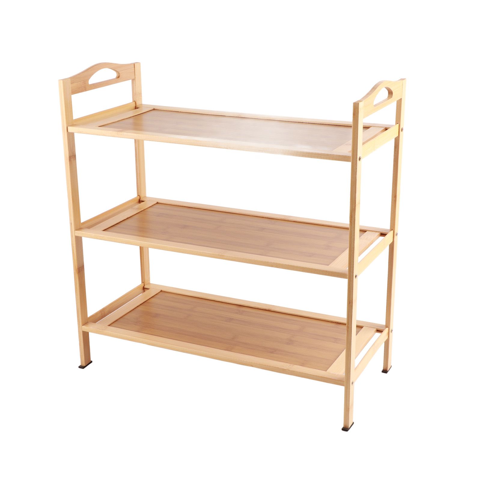 Multi Layer Shoe Rack Thicken Bamboo Large Capacity Durable Shoe Storage Rack for Bedroom Dormitory 3 Layers, 50cm/19.7in Length - Image 1