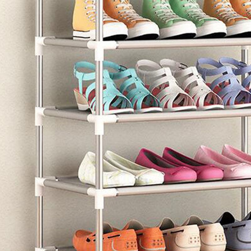 Multi Layer Shoe Rack Plastic Stackable Breathable Strong Compression Capability Shoe Storage Rack for Student Dormitory 5 Layers - Image 3