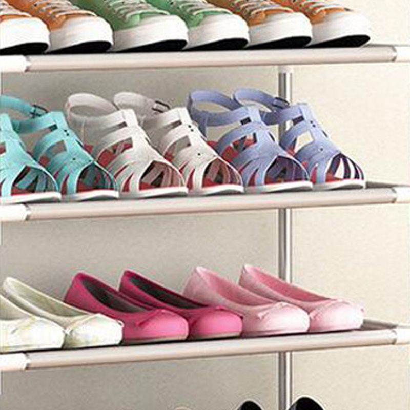 Multi Layer Shoe Rack Plastic Stackable Breathable Strong Compression Capability Shoe Storage Rack for Student Dormitory 5 Layers - Image 4