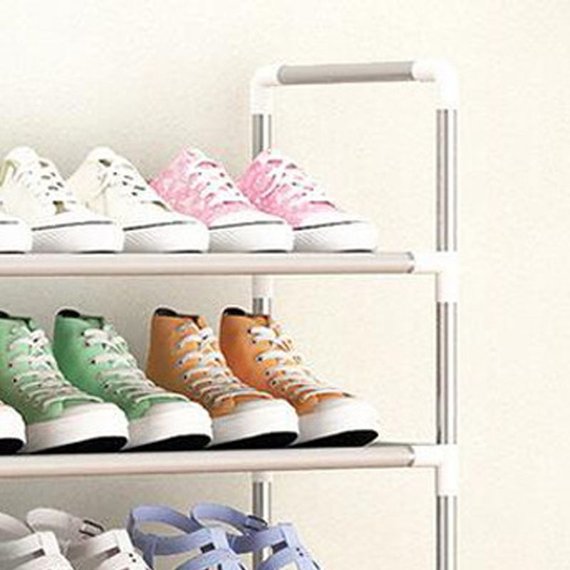 Multi Layer Shoe Rack Plastic Stackable Breathable Strong Compression Capability Shoe Storage Rack for Student Dormitory 5 Layers - Image 5