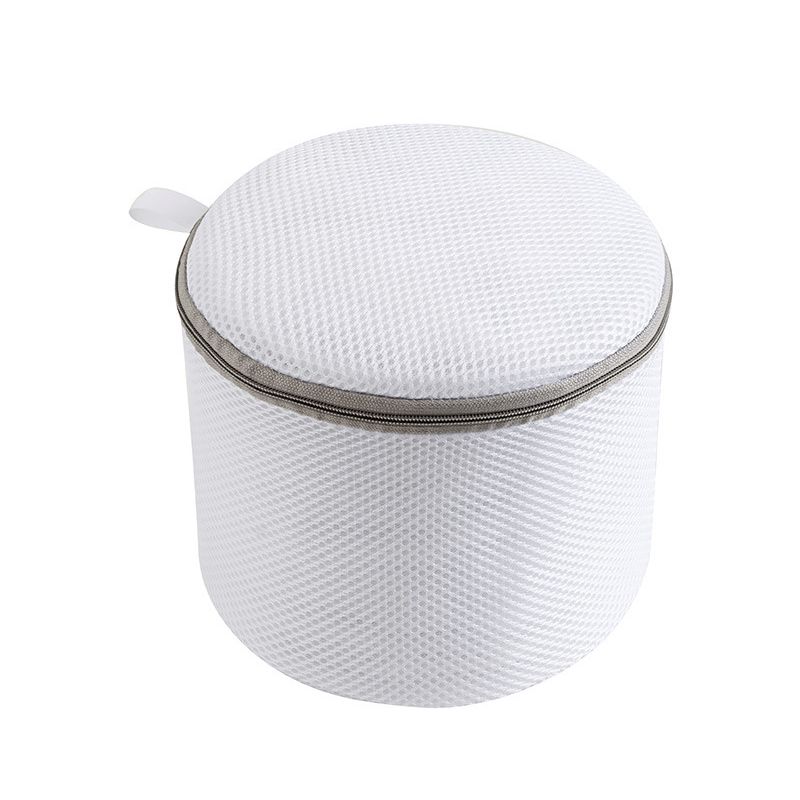 Underwear Wash Bag Bracket Mesh Zipper Underwear Bra Laundry Bag for Machine Washing White Fabric Grey Zipper - Image 1