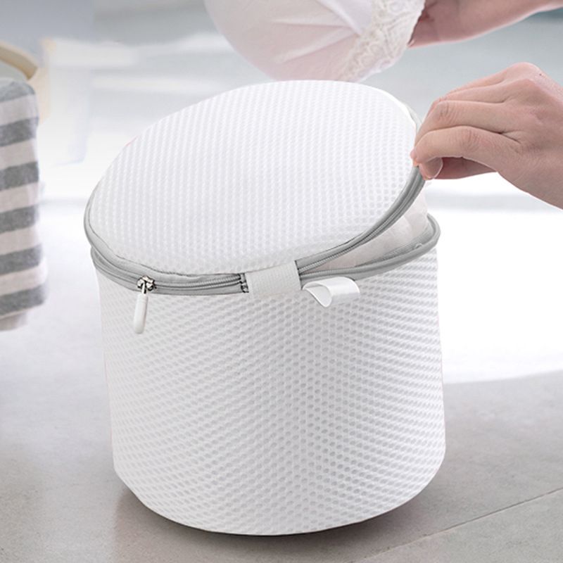Underwear Wash Bag Bracket Mesh Zipper Underwear Bra Laundry Bag for Machine Washing White Fabric Grey Zipper - Image 5