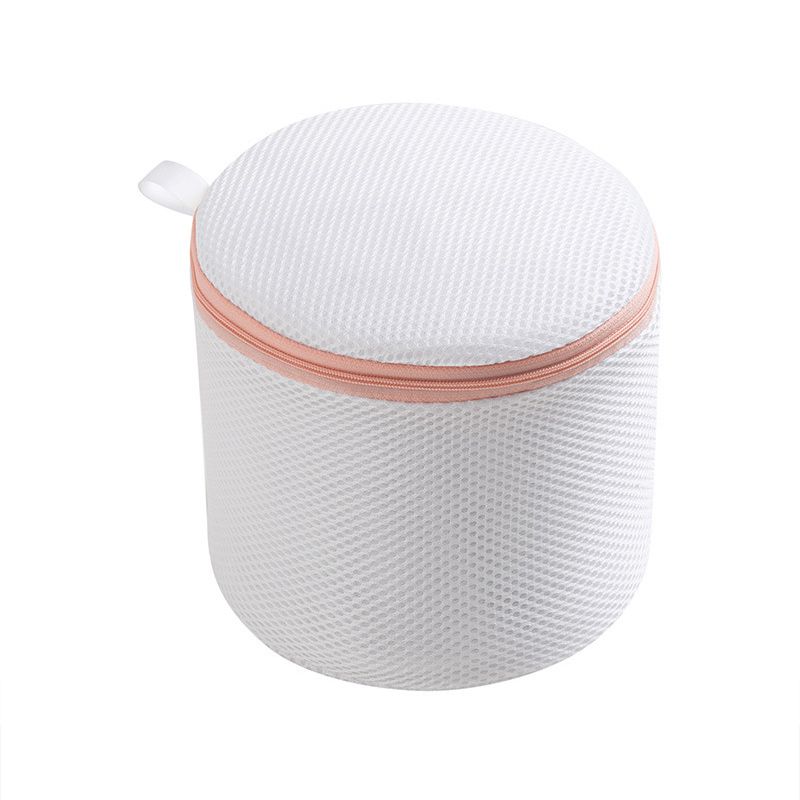 Underwear Wash Bag Bracket Mesh Zipper Underwear Bra Laundry Bag for Machine Washing White Fabric Dusty Pink Zipper - Image 1