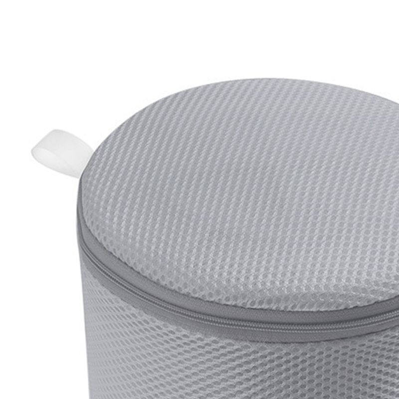 Underwear Wash Bag Bracket Mesh Zipper Underwear Bra Laundry Bag for Machine Washing Grey Fabric Grey Zipper - Image 2