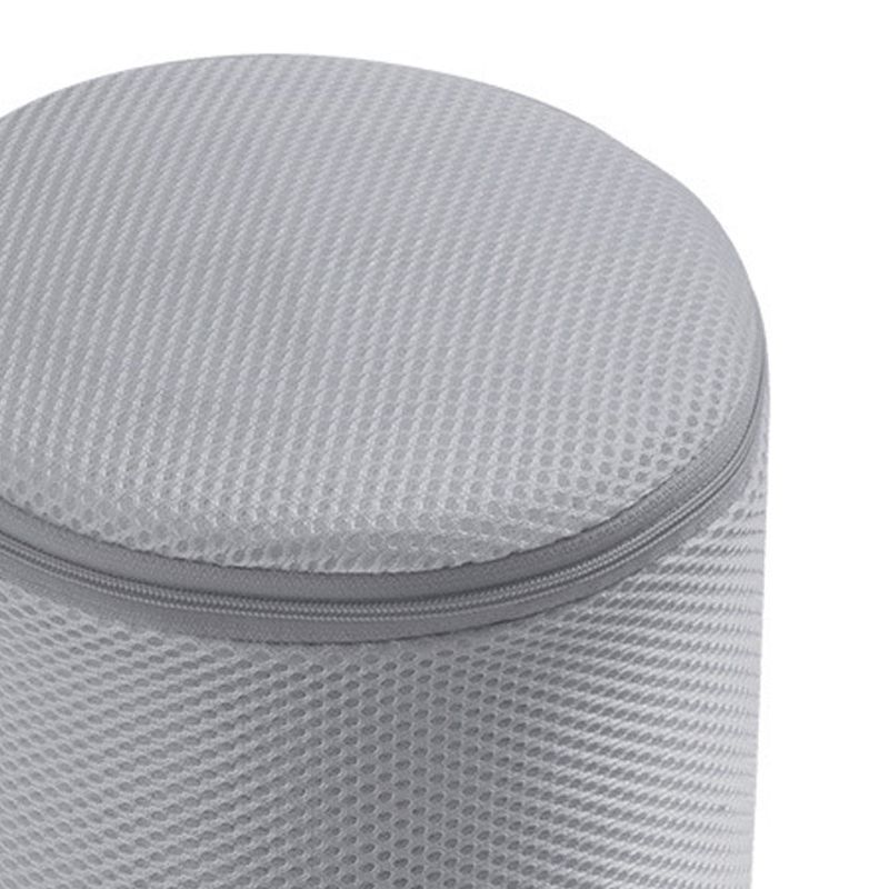 Underwear Wash Bag Bracket Mesh Zipper Underwear Bra Laundry Bag for Machine Washing Grey Fabric Grey Zipper - Image 3
