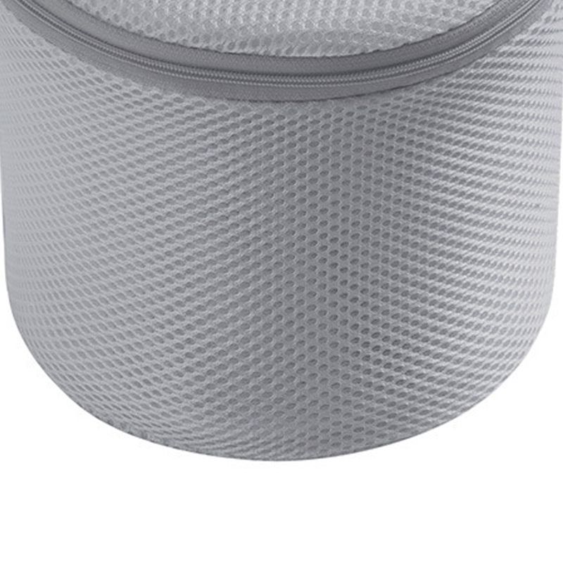 Underwear Wash Bag Bracket Mesh Zipper Underwear Bra Laundry Bag for Machine Washing Grey Fabric Grey Zipper - Image 4