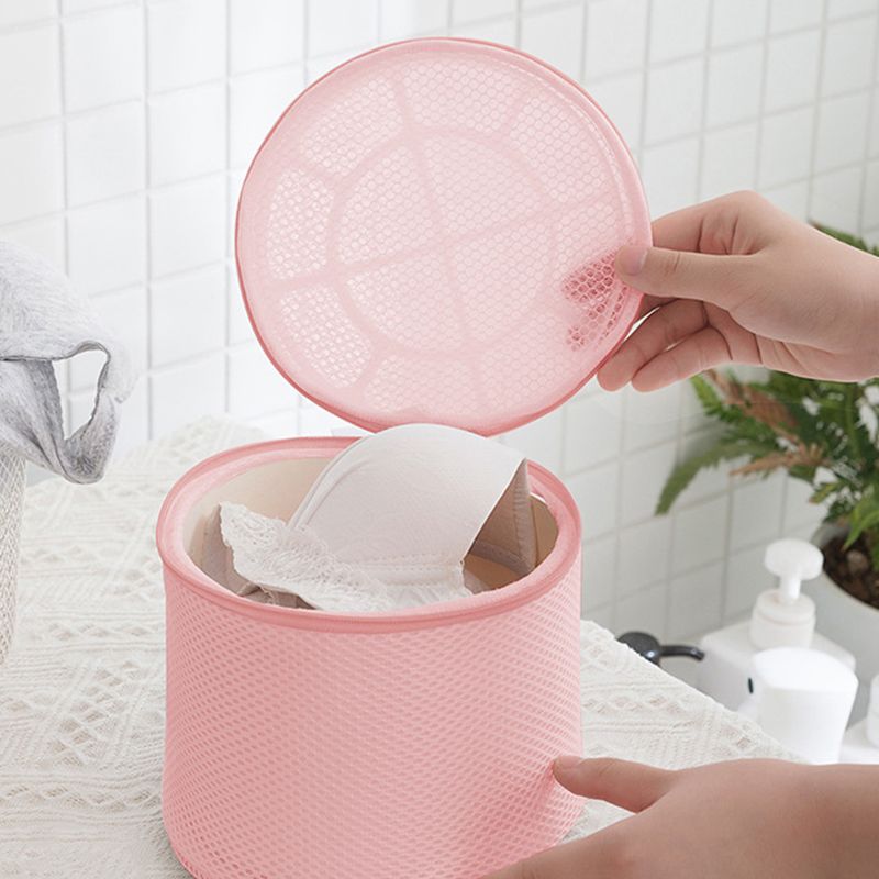 Underwear Wash Bag Bracket Mesh Zipper Underwear Bra Laundry Bag for Machine Washing Dusty Pink Fabric Dusty Pink Zipper - Image 5