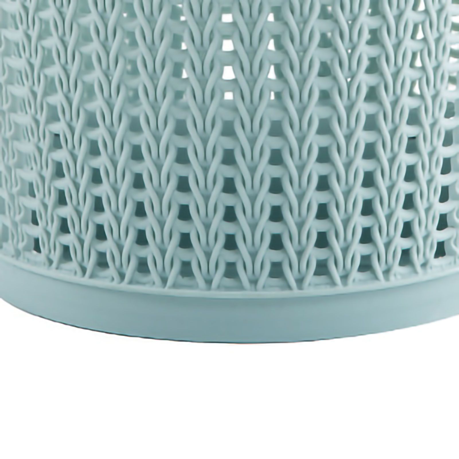 Pulling Bag Trash Can Imitation Rattan Round Plastic Garbage Bin Home Coverless Trash Storage Basket Blue L - Image 2