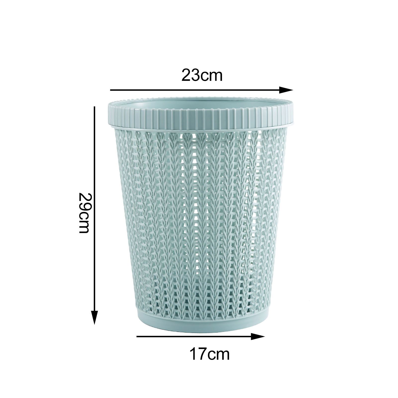 Pulling Bag Trash Can Imitation Rattan Round Plastic Garbage Bin Home Coverless Trash Storage Basket Blue L - Image 6