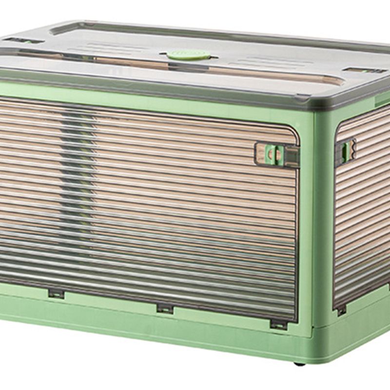 Clothes Storage Box Clear Transparent 4 Way Opening Bottom Pulley Design Plastic PET Storage Container for Home Brown Green Large 51.5x36x30 - Image 2