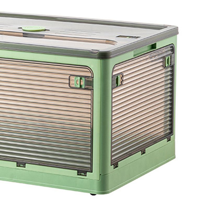 Clothes Storage Box Clear Transparent 4 Way Opening Bottom Pulley Design Plastic PET Storage Container for Home Brown Green Large 51.5x36x30 - Image 4