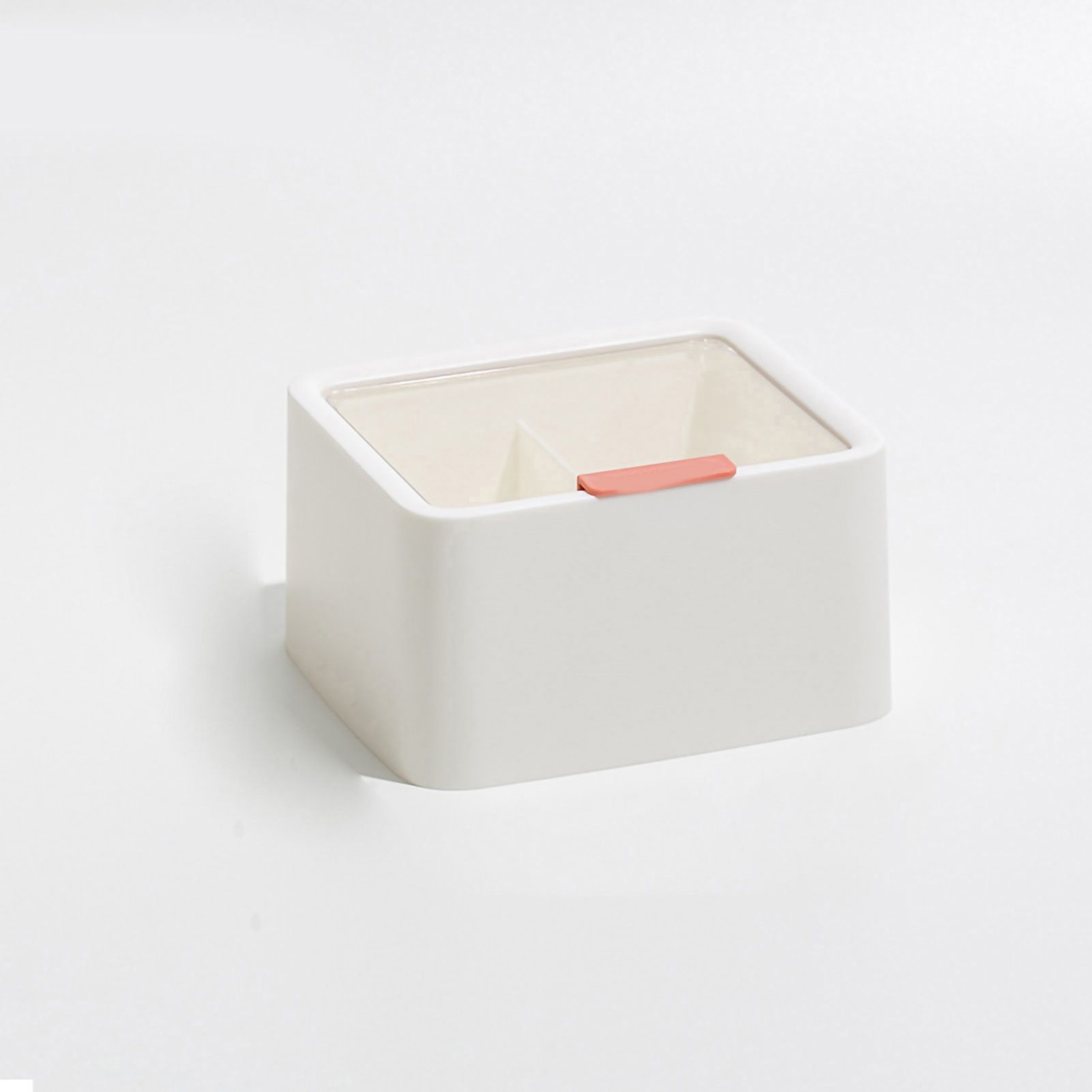 Lipstick Storage Box Large Capacity Double Layer Grid Design Transparent Storage Box with Lid for Home Office White - Image 1