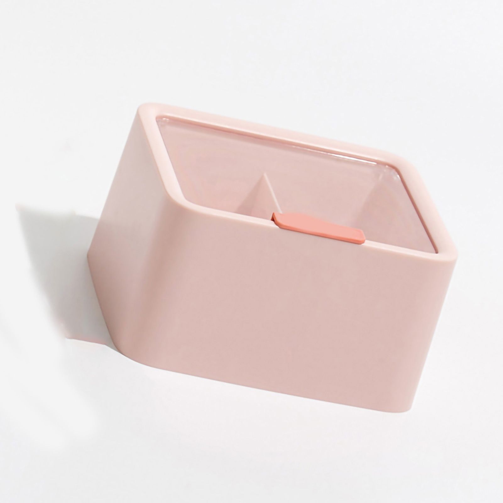 Lipstick Storage Box Large Capacity Double Layer Grid Design Transparent Storage Box with Lid for Home Office Pink - Image 3