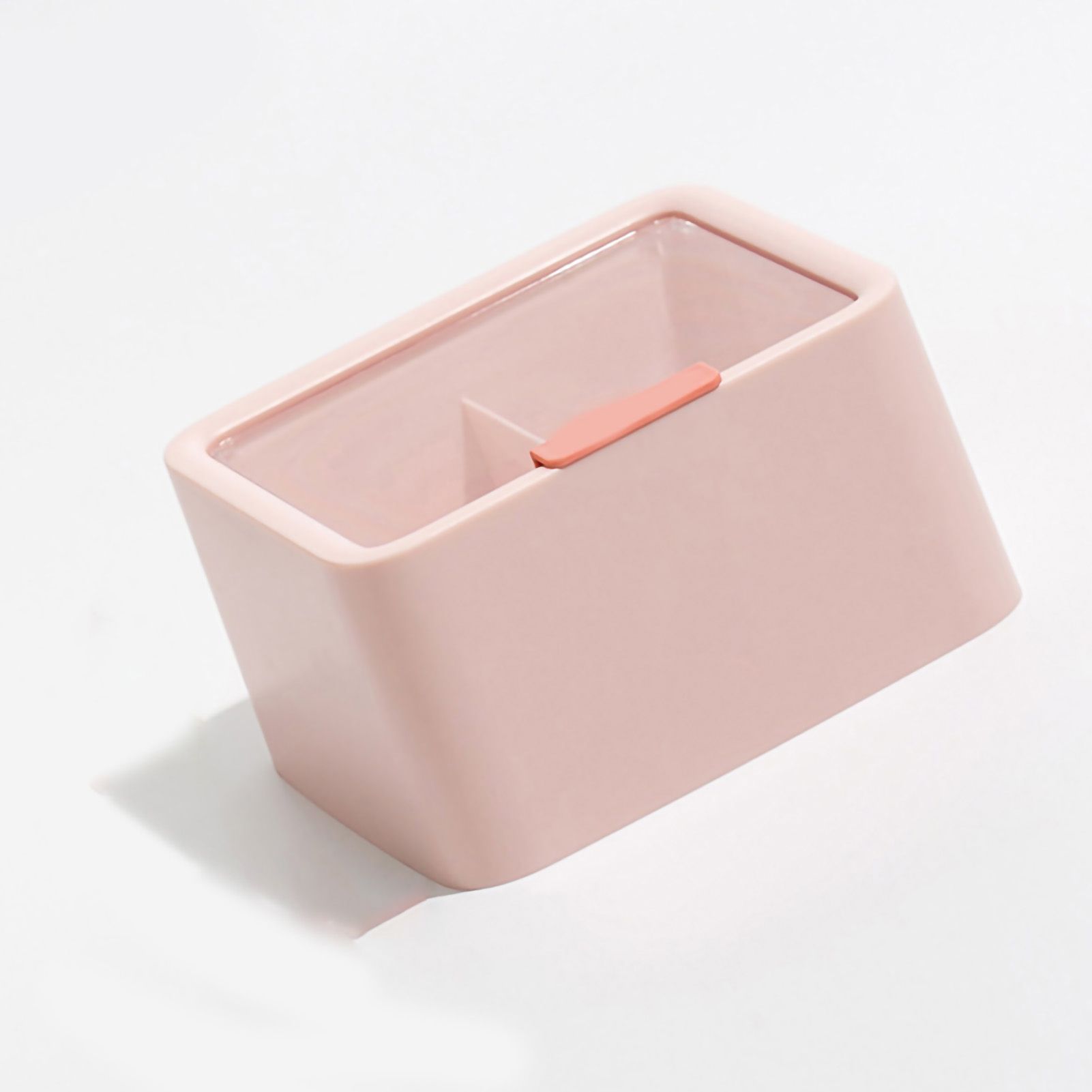 Lipstick Storage Box Large Capacity Double Layer Grid Design Transparent Storage Box with Lid for Home Office Pink - Image 4