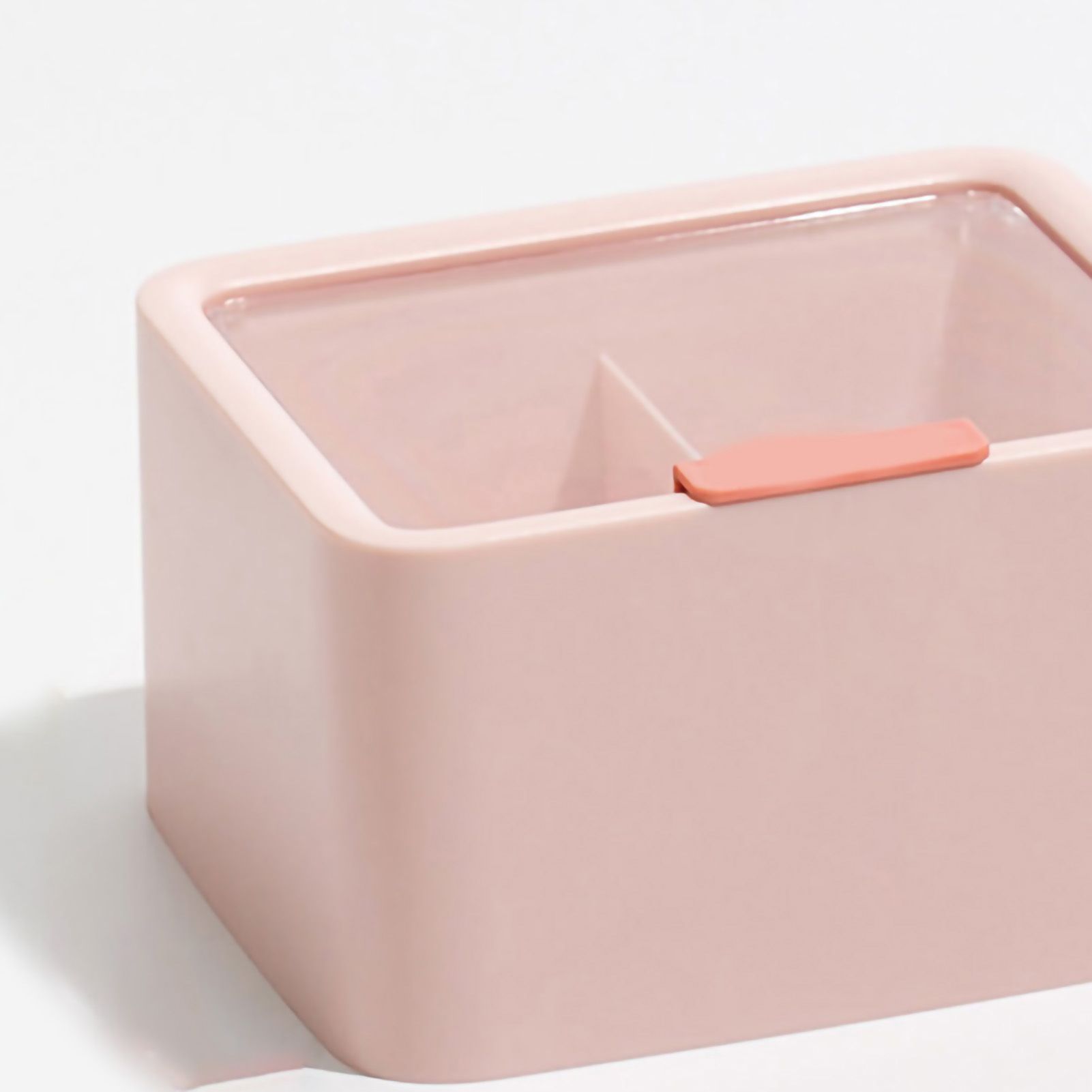 Lipstick Storage Box Large Capacity Double Layer Grid Design Transparent Storage Box with Lid for Home Office Pink - Image 5