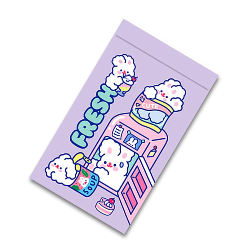 Self Sealing Bag PET CCP Wear Resistant Safe Odorless Cute Pattern Practical Reusable Self Sealing Pouch Snack Bunny 22.3x13.5 - Image 5