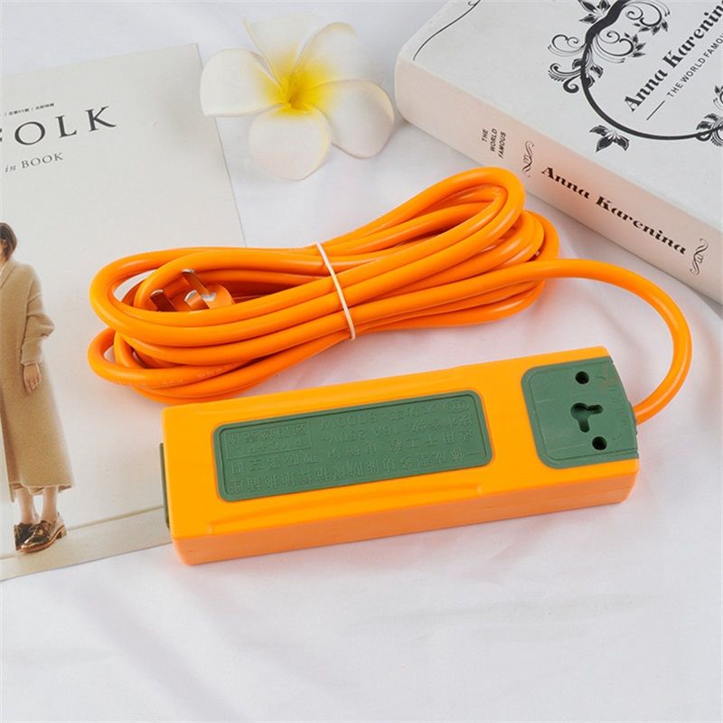 Power Strip Surge Protector with Multiple Outlets Power Socket Wired Anti Explosion for Home Office Outside 3 Meters 18 Holes Green Yellow Thick Wires - Image 4