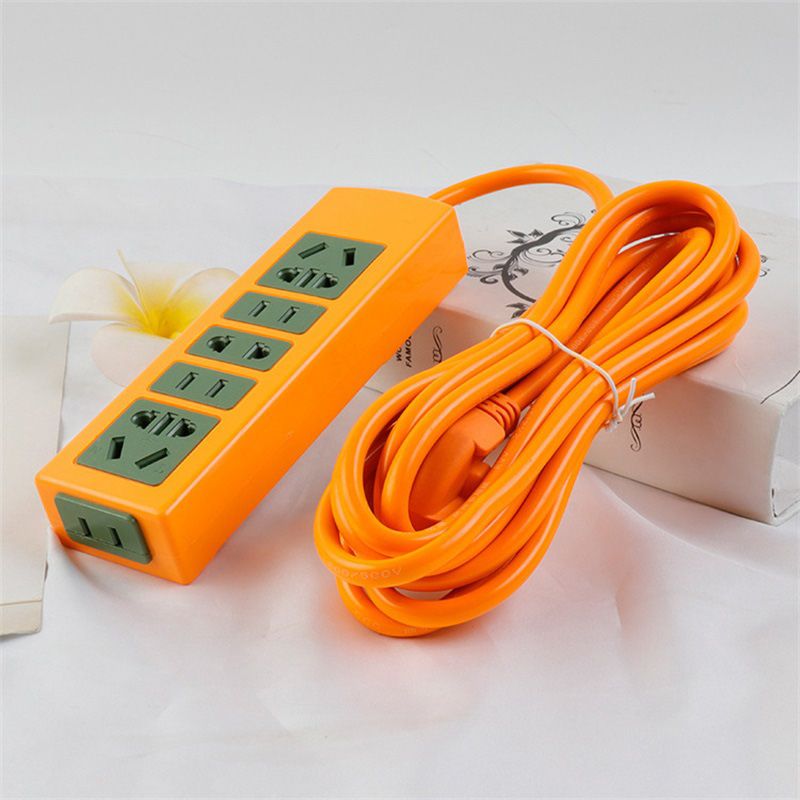 Power Strip Surge Protector with Multiple Outlets Power Socket Wired Anti Explosion for Home Office Outside 3 Meters 18 Holes Green Yellow Thick Wires - Image 5