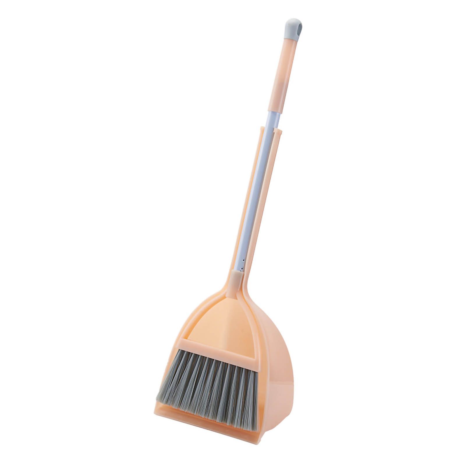Kids Dustpan Set Soft Fur Plastic Small Broom Dustpan for Baby Kids Toys Kindergarten Red - Image 1