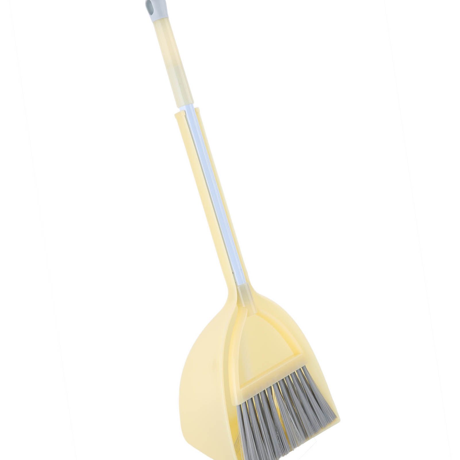 Kids Dustpan Set Soft Fur Plastic Small Broom Dustpan for Baby Kids Toys Kindergarten Yellow - Image 2