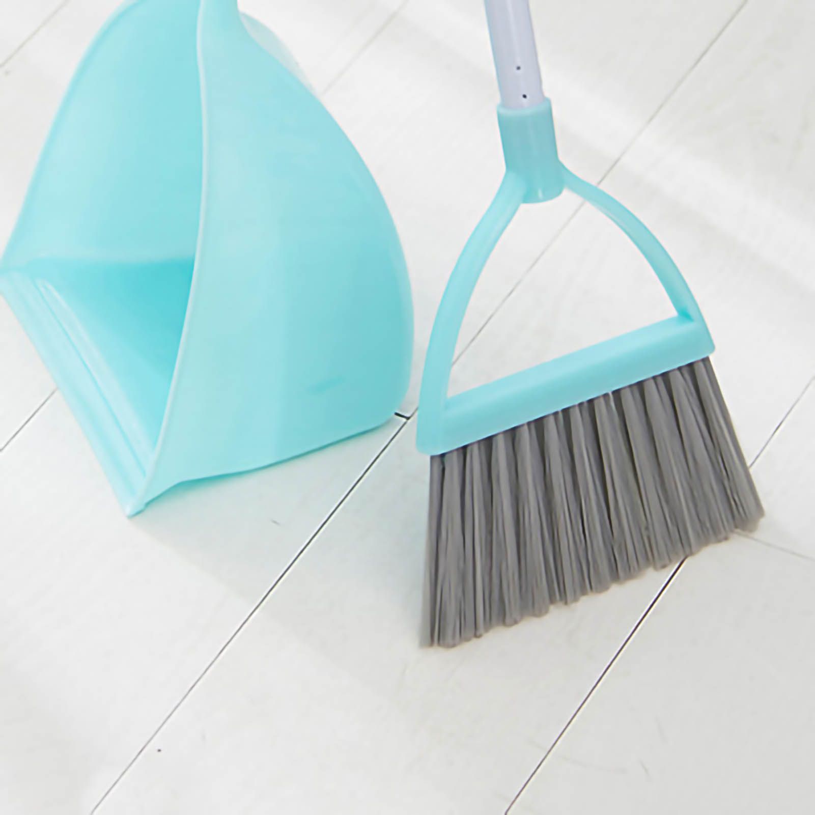 Kids Dustpan Set Soft Fur Plastic Small Broom Dustpan for Baby Kids Toys Kindergarten Green - Image 5