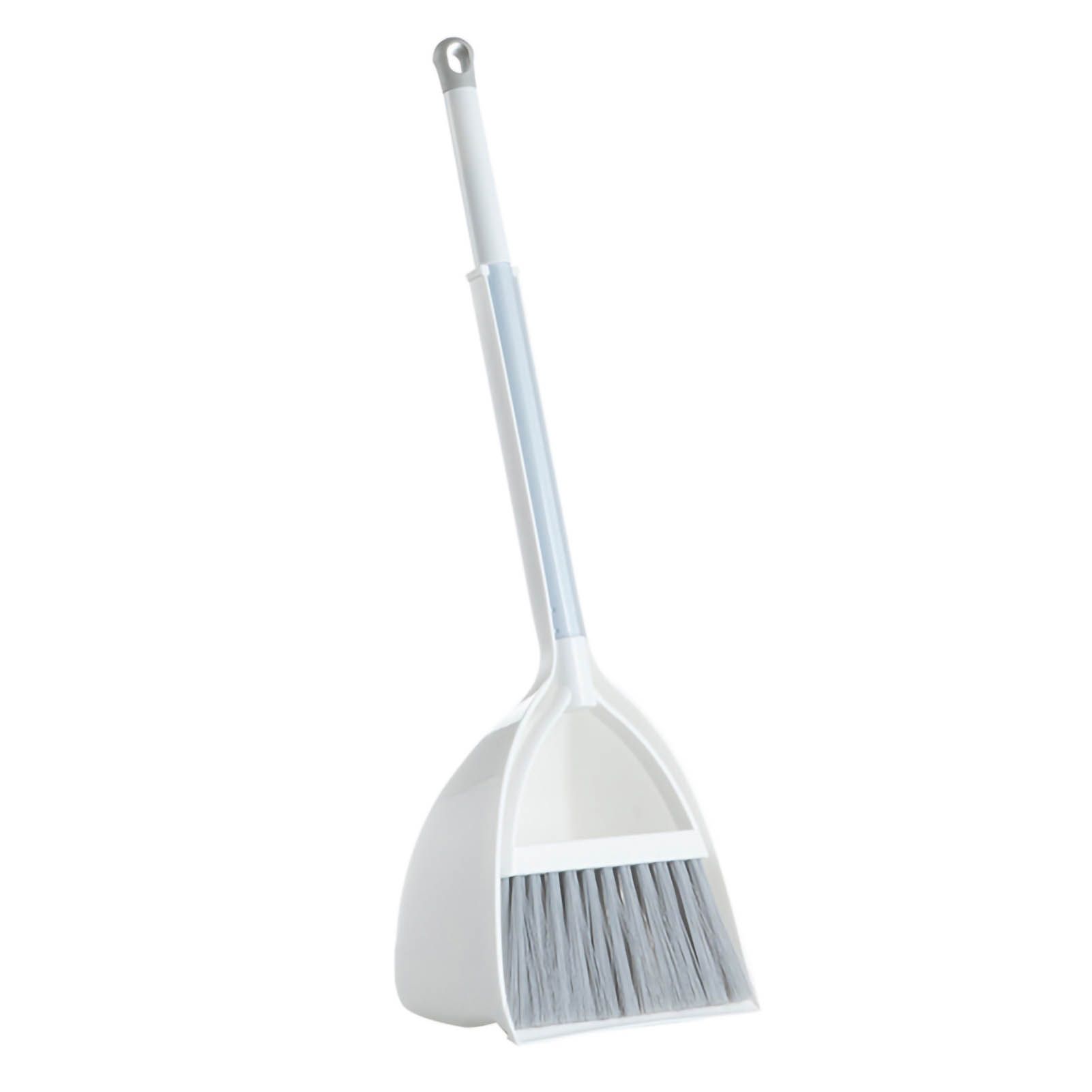 Kids Dustpan Set Soft Fur Plastic Small Broom Dustpan for Baby Kids Toys Kindergarten Gray White - Image 1
