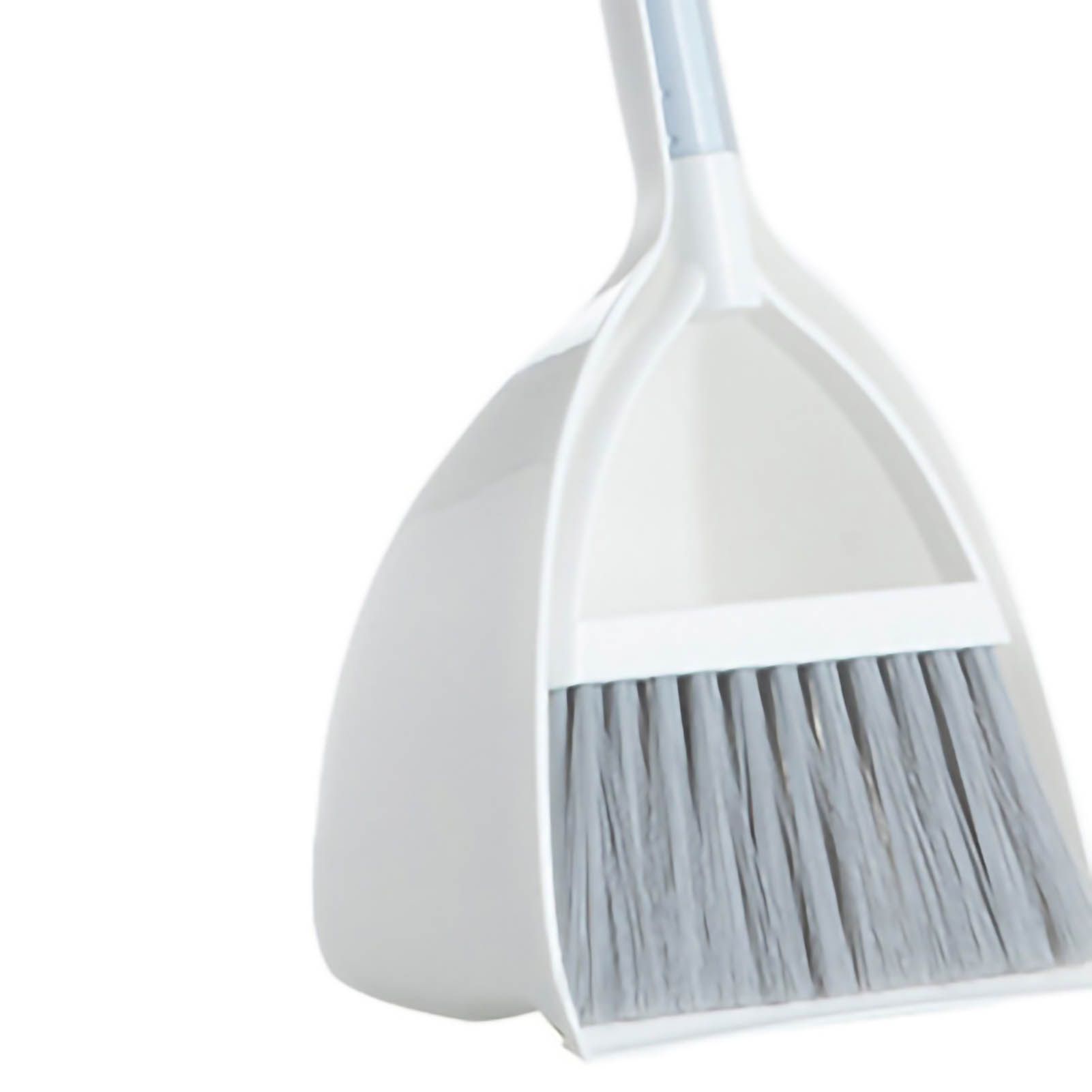 Kids Dustpan Set Soft Fur Plastic Small Broom Dustpan for Baby Kids Toys Kindergarten Gray White - Image 3
