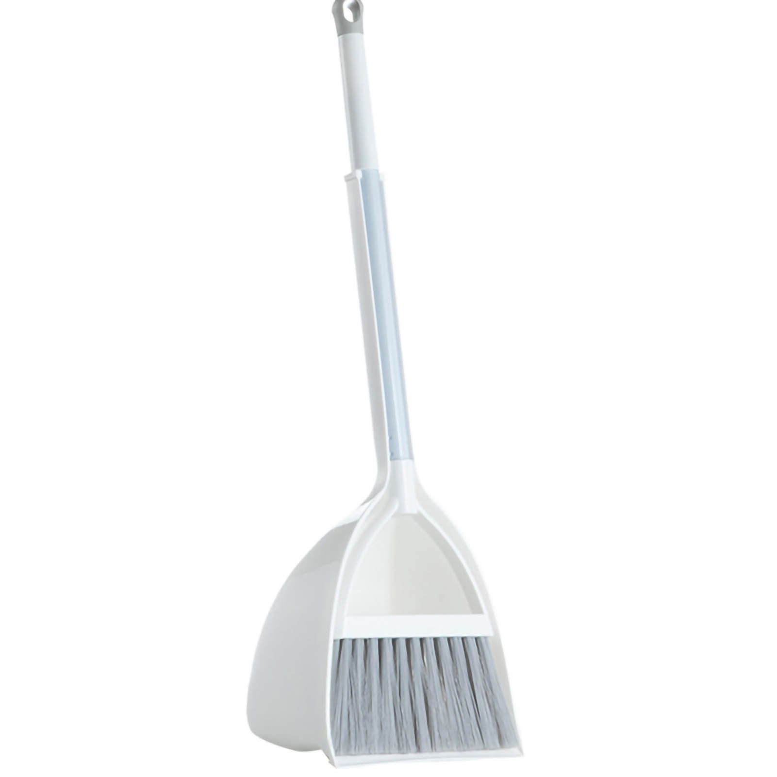 Kids Dustpan Set Soft Fur Plastic Small Broom Dustpan for Baby Kids Toys Kindergarten Gray White - Image 5