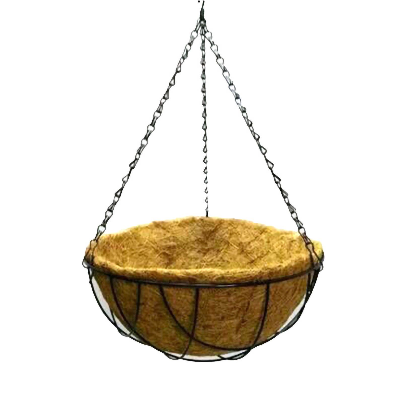 Hanging Basket Flower Pot Half Round Wire Plant Holder with Chain for Porch Garden Balcony Decoration 12in Dia 30cm Height - Image 5