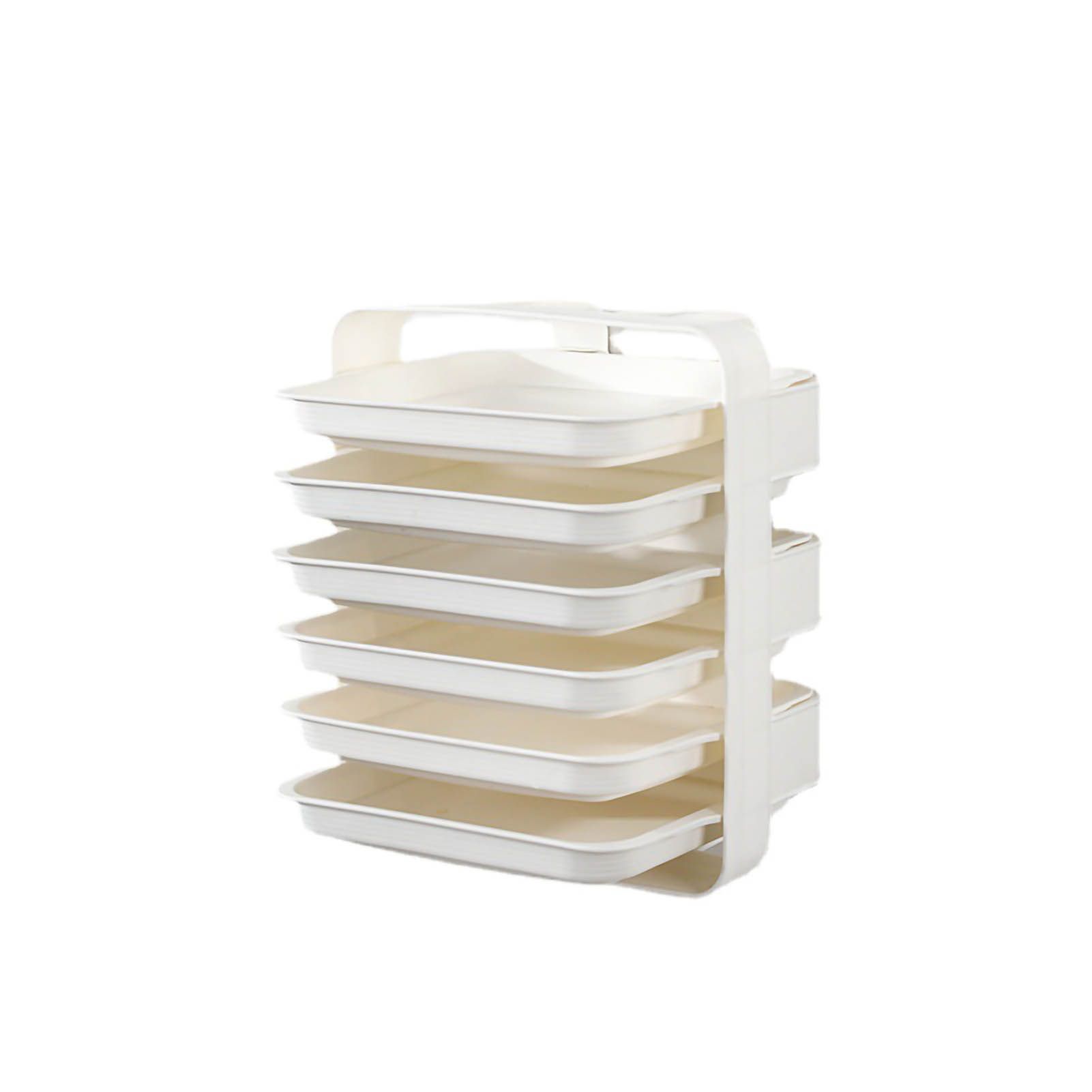 Side Dish Stacking Storage Multilayer Food Sorting Tray Kitchen Multi Function Fruit Vegetable Preparation Plate Wall Mounted 6 Layers White - Image 1