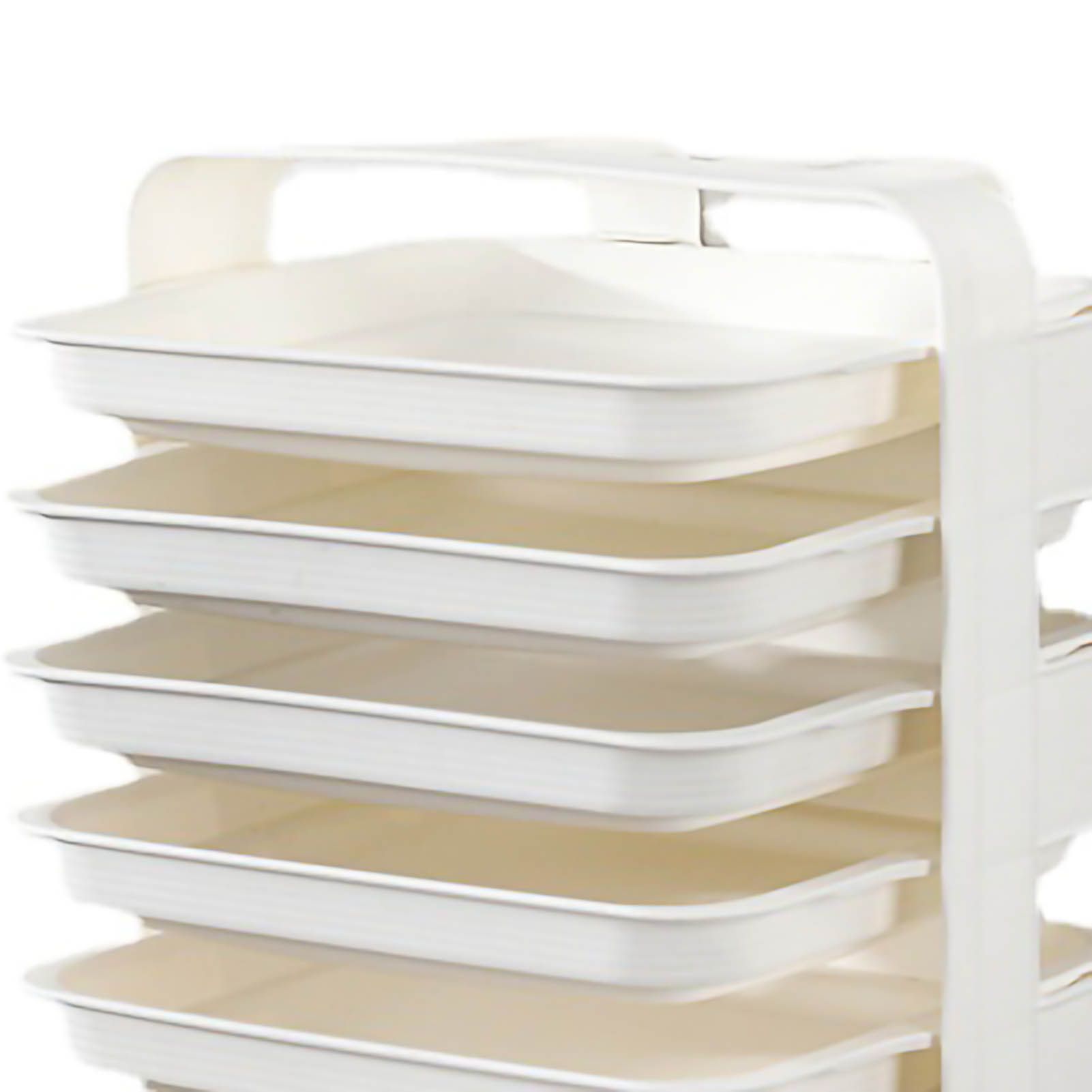 Side Dish Stacking Storage Multilayer Food Sorting Tray Kitchen Multi Function Fruit Vegetable Preparation Plate Wall Mounted 6 Layers White - Image 2