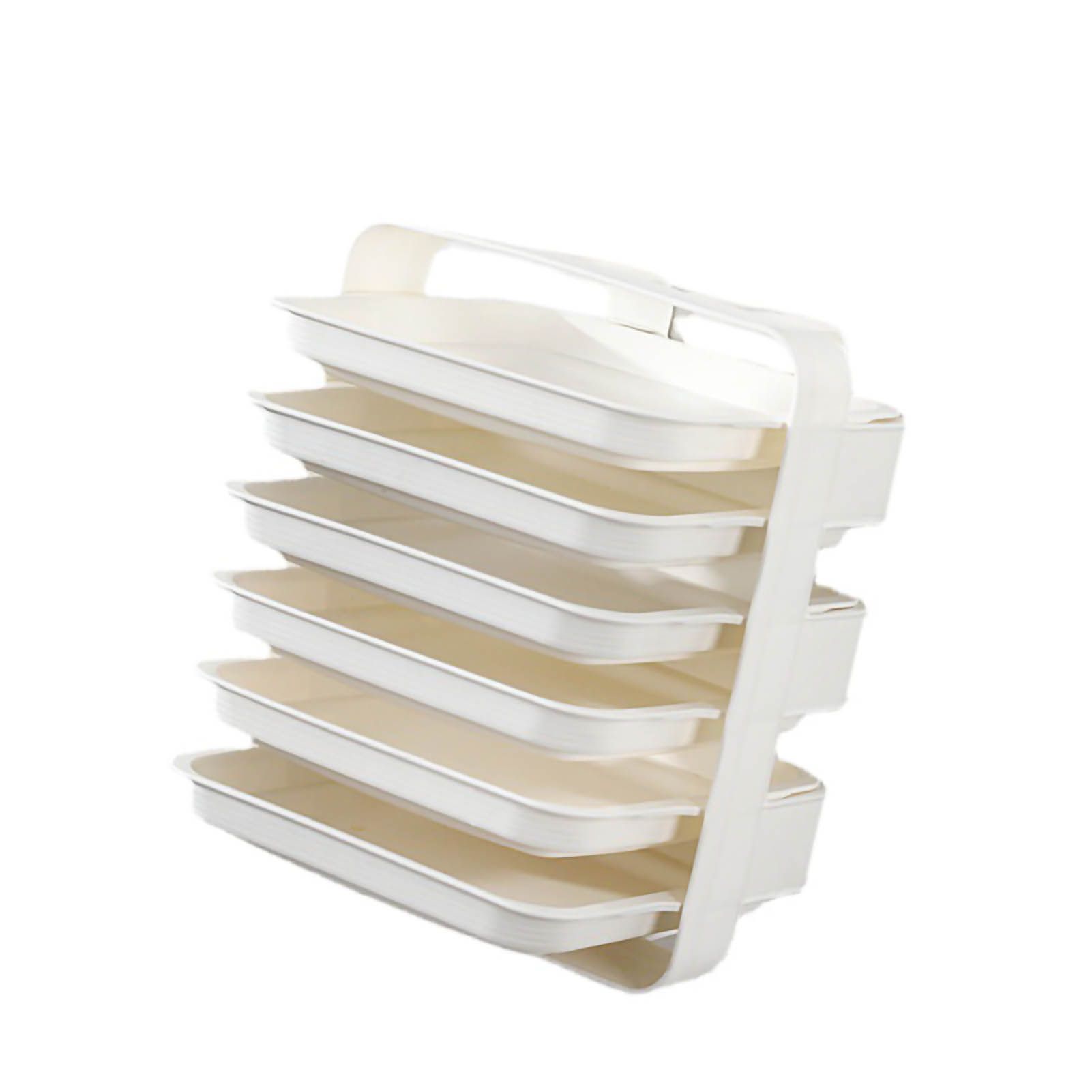 Side Dish Stacking Storage Multilayer Food Sorting Tray Kitchen Multi Function Fruit Vegetable Preparation Plate Wall Mounted 6 Layers White - Image 3