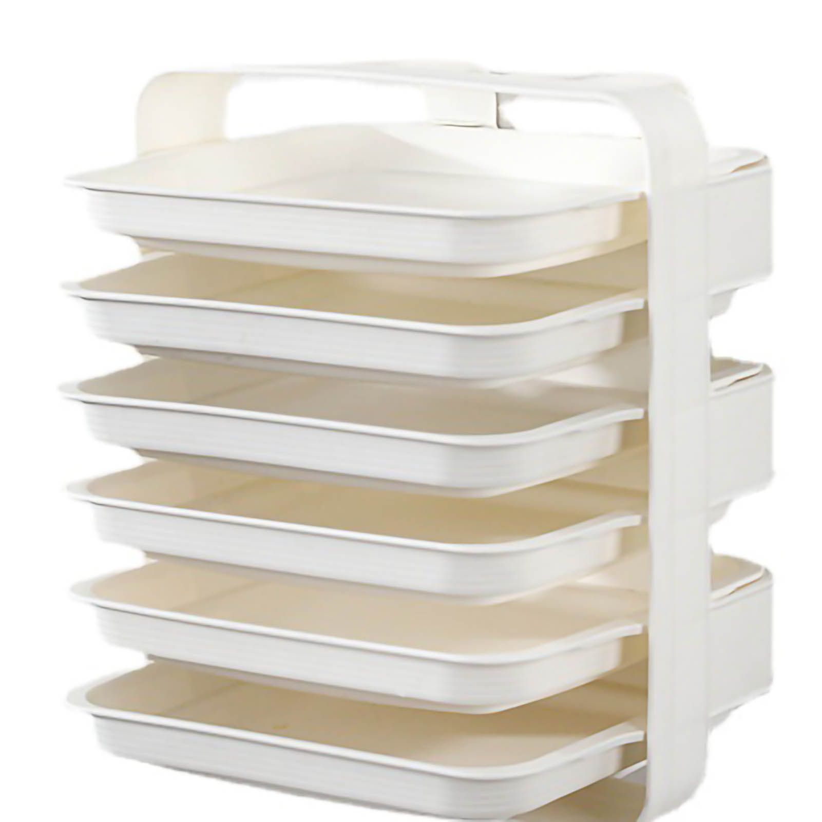 Side Dish Stacking Storage Multilayer Food Sorting Tray Kitchen Multi Function Fruit Vegetable Preparation Plate Wall Mounted 6 Layers White - Image 5