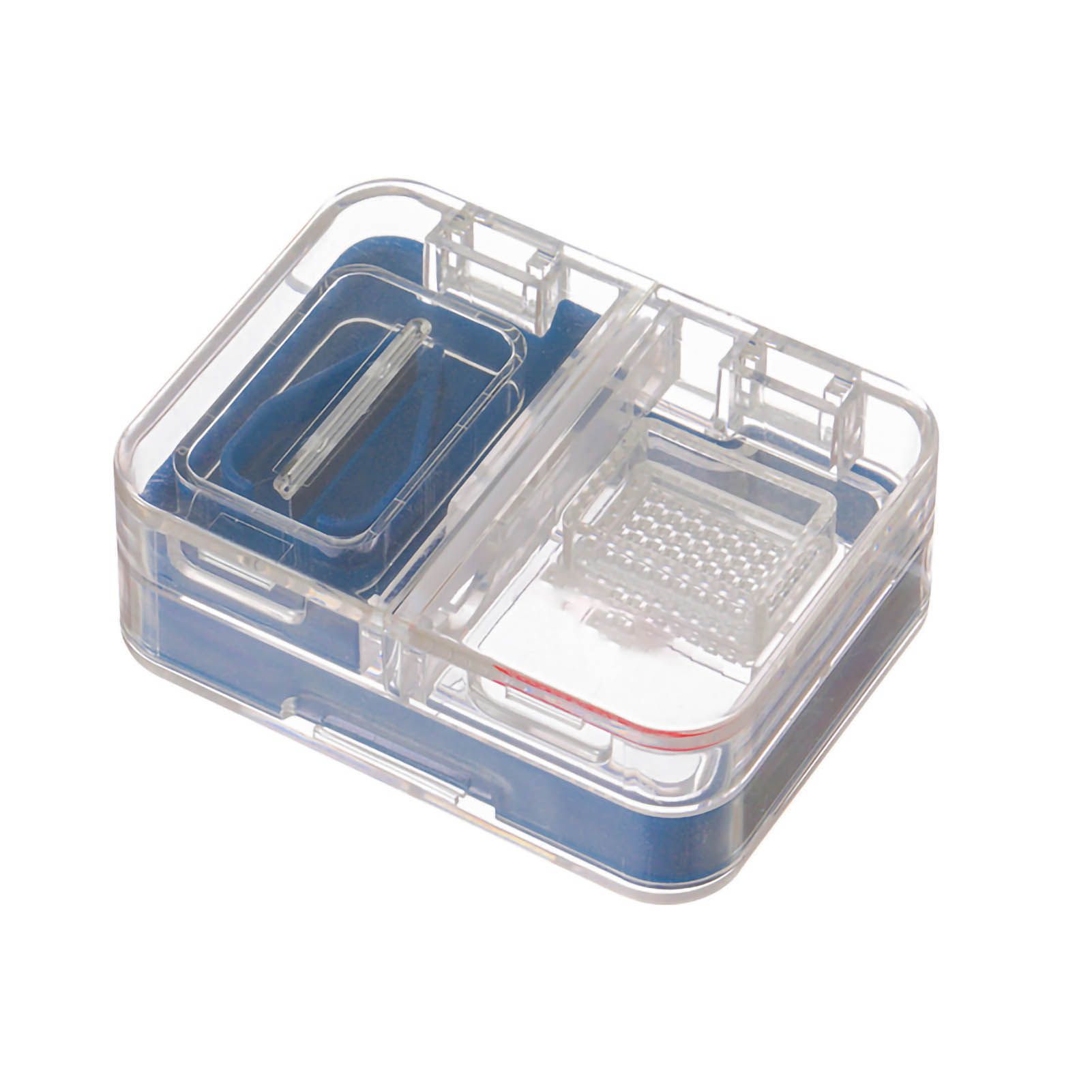 Portable Dispense Medicine Box Mini Small Pill Case Cutting Grinding Medicine Sealed Medicine Storage Box Blue - Image 1