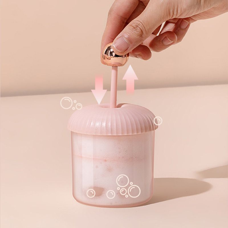 Face Foam Maker Portable Cleansing Foaming Cup Reusable Whip Bubble Maker for Travel Pink Gold - Image 4