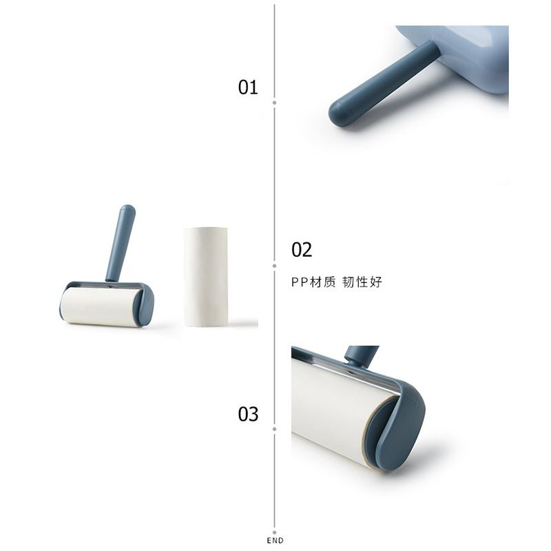 Capsule Sticky Lint Roller Dust Cleaning Tearable Refillable Hair Cloth Remover for Home Blue - Image 3