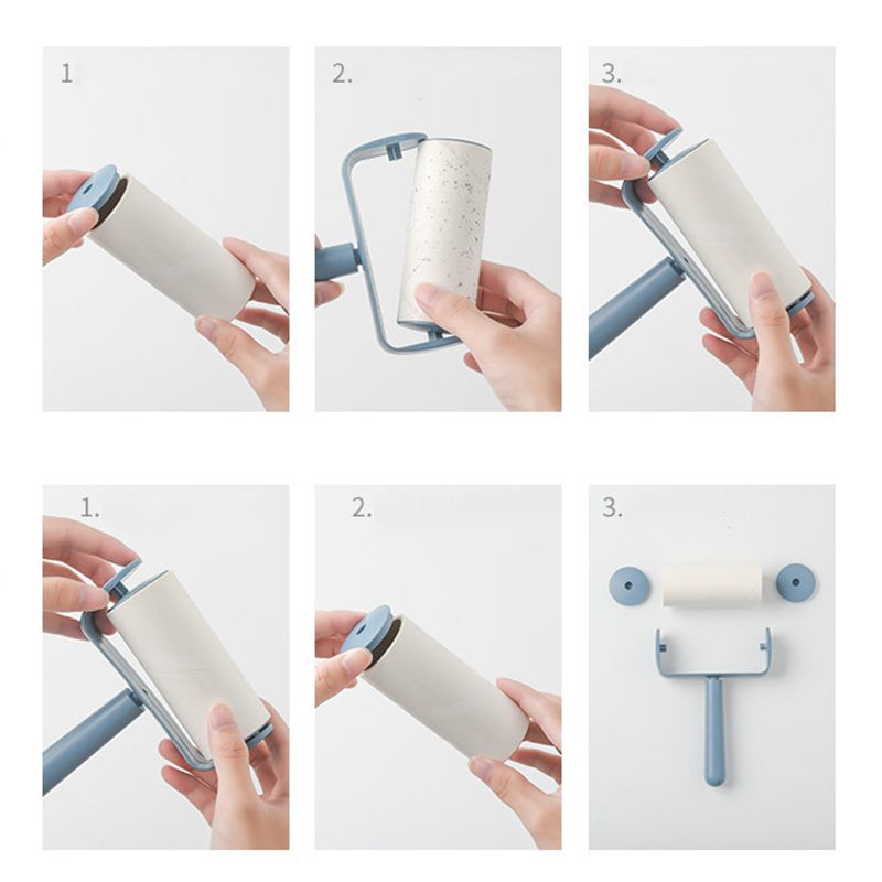 Capsule Sticky Lint Roller Dust Cleaning Tearable Refillable Hair Cloth Remover for Home Blue - Image 5