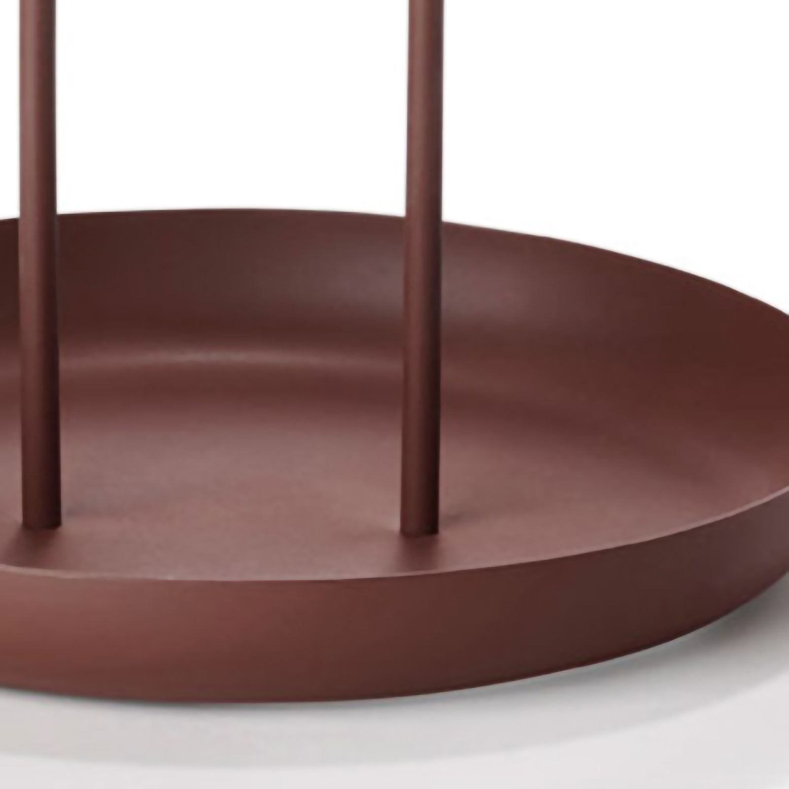 Serving Tray Metal Round Portable Table Top Storage Tray Simple Modern Style with Handle Red - Image 3