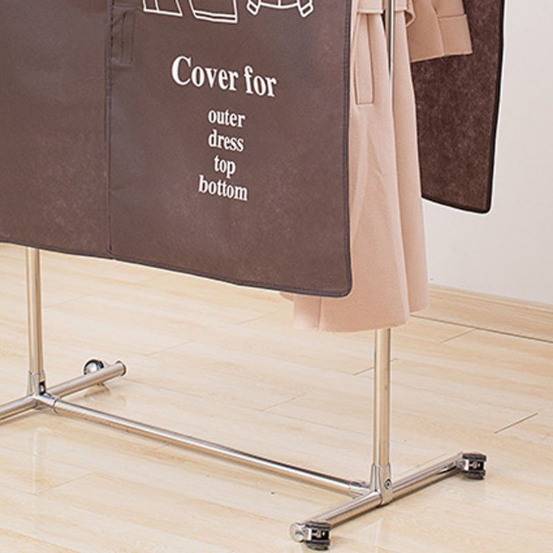 Clothes Dust Cover Nonwoven Dust Prevention Waterproof Transparent Window Design Hanging Garment Protectors Coffee - Image 5