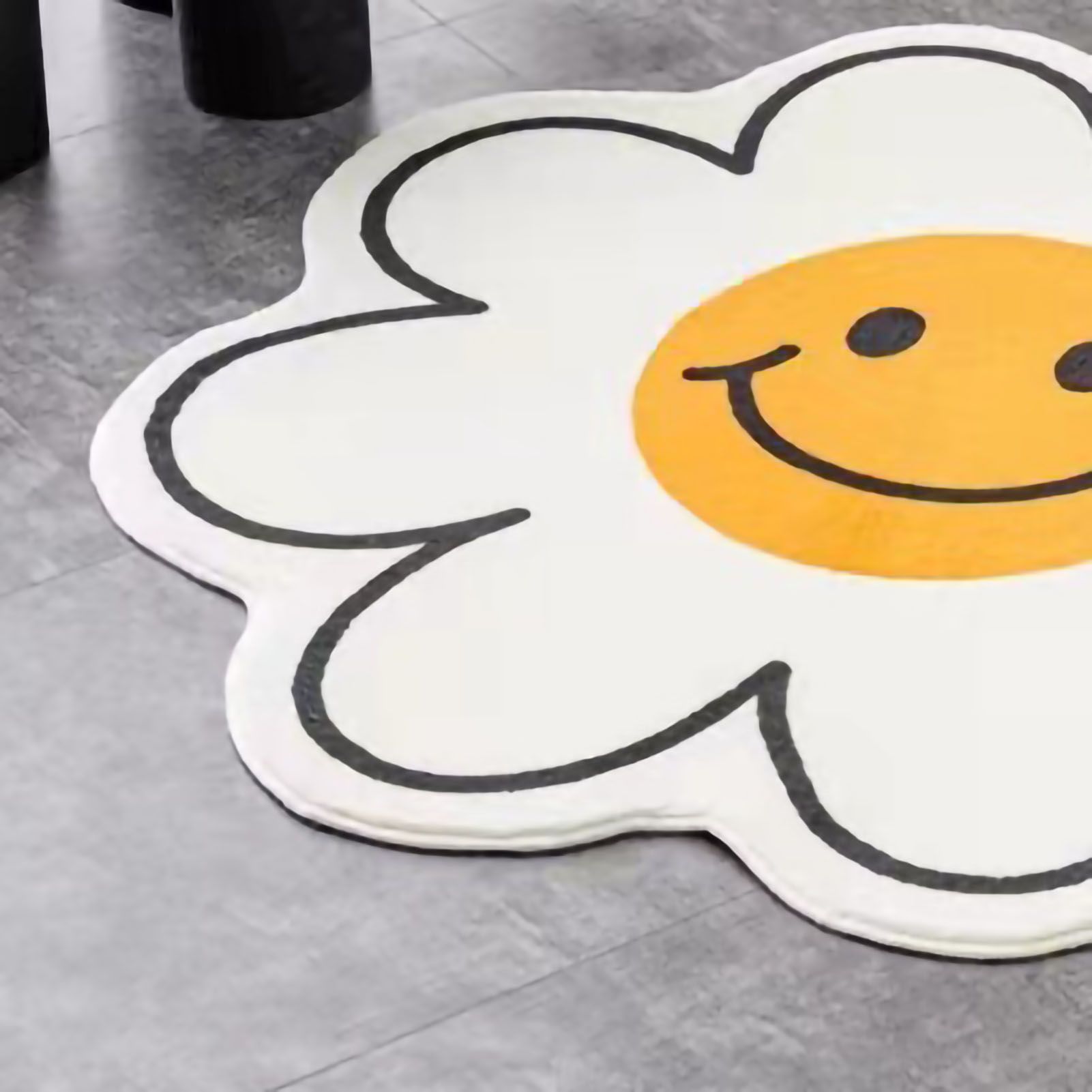 Cute Flower Rug Cartoon Pattern Home Bedroom Bedside Rug Non Slip Water Absorption Floor Mat 001 60cm / 23.6in - Image 3