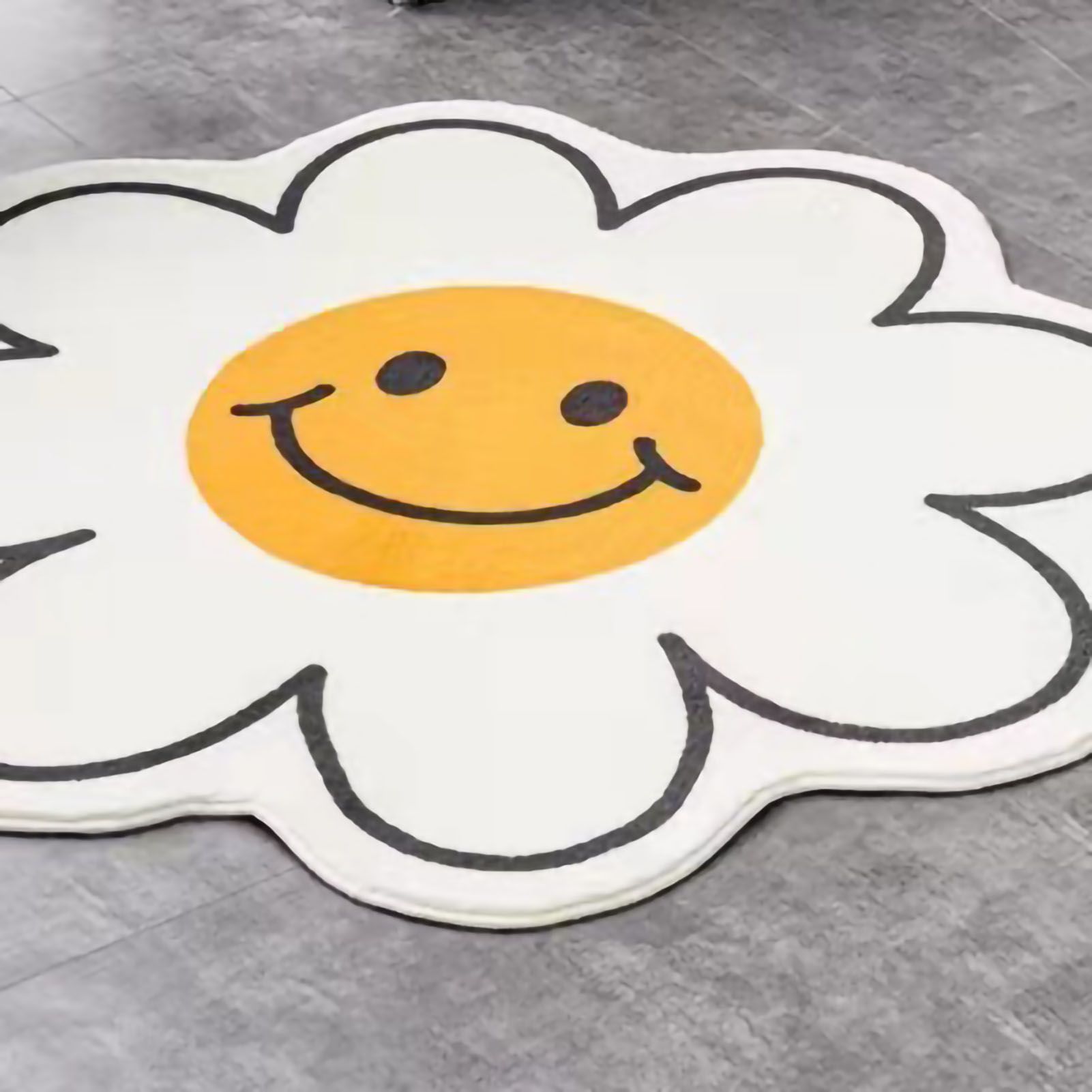 Cute Flower Rug Cartoon Pattern Home Bedroom Bedside Rug Non Slip Water Absorption Floor Mat 001 60cm / 23.6in - Image 5