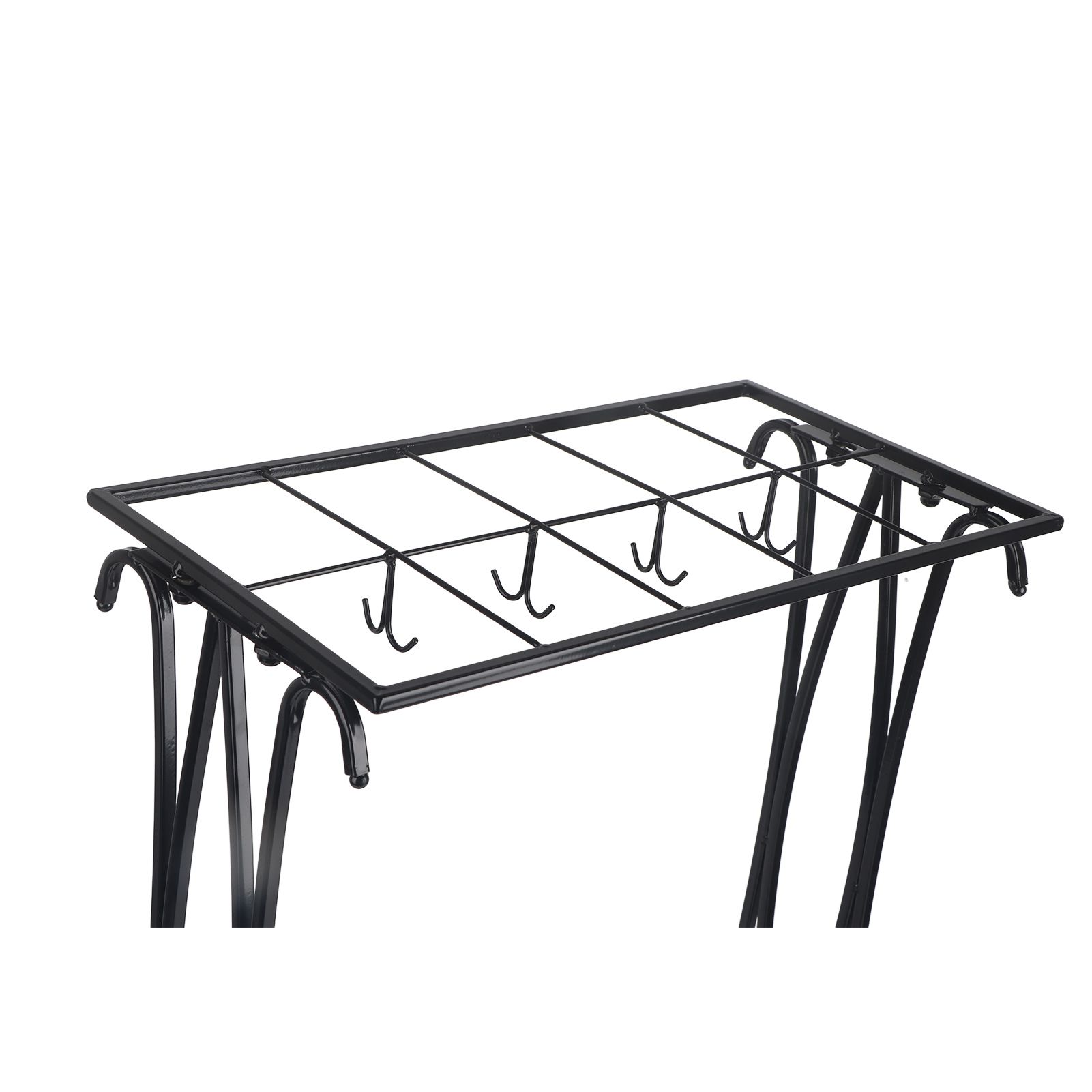 Umbrella Storage Rack Iron with Drip Tray 10 Holes 8 Hooks Umbrella Rack Stand for Home Hotel Lobby Black - Image 5