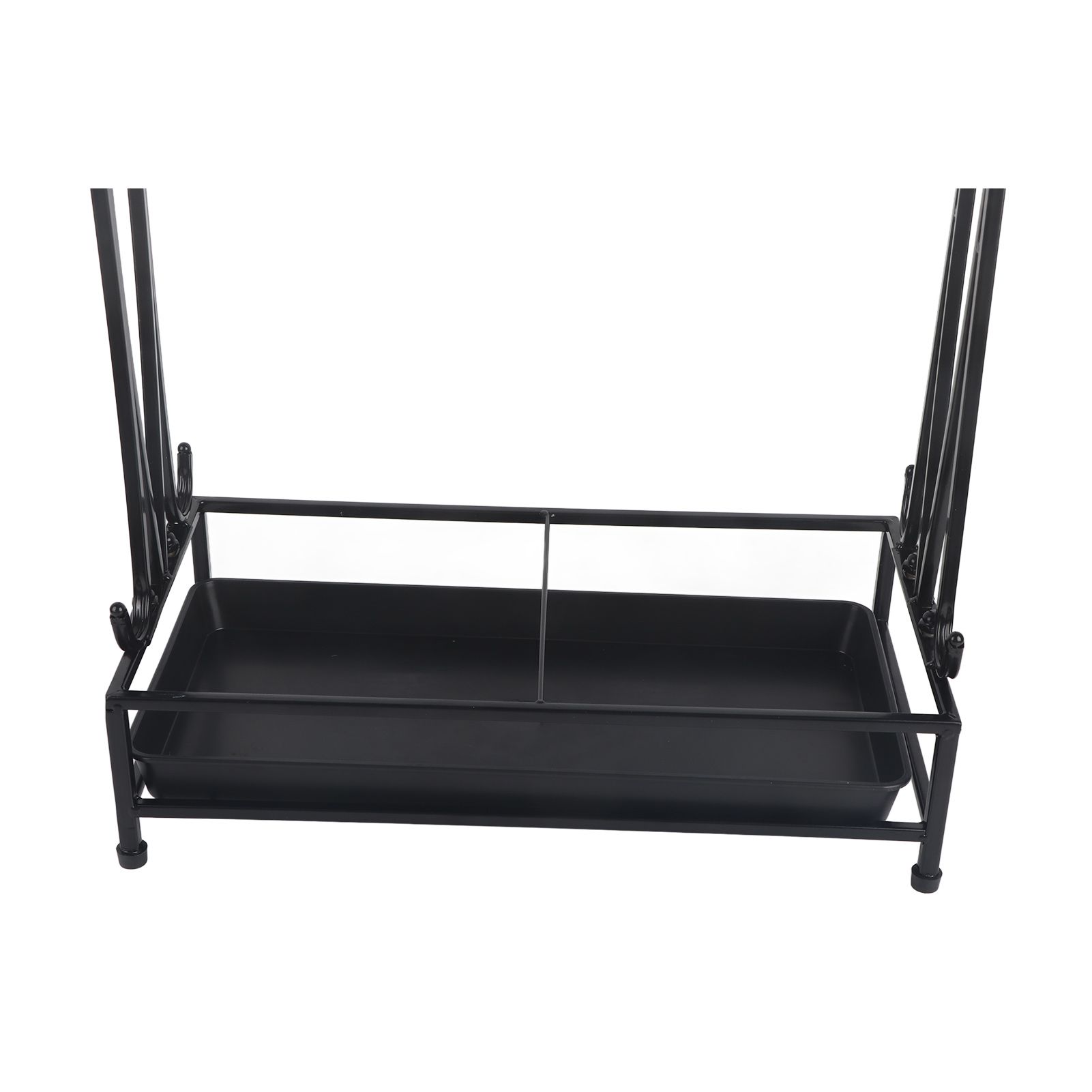 Umbrella Storage Rack Iron with Drip Tray 10 Holes 8 Hooks Umbrella Rack Stand for Home Hotel Lobby Black - Image 6