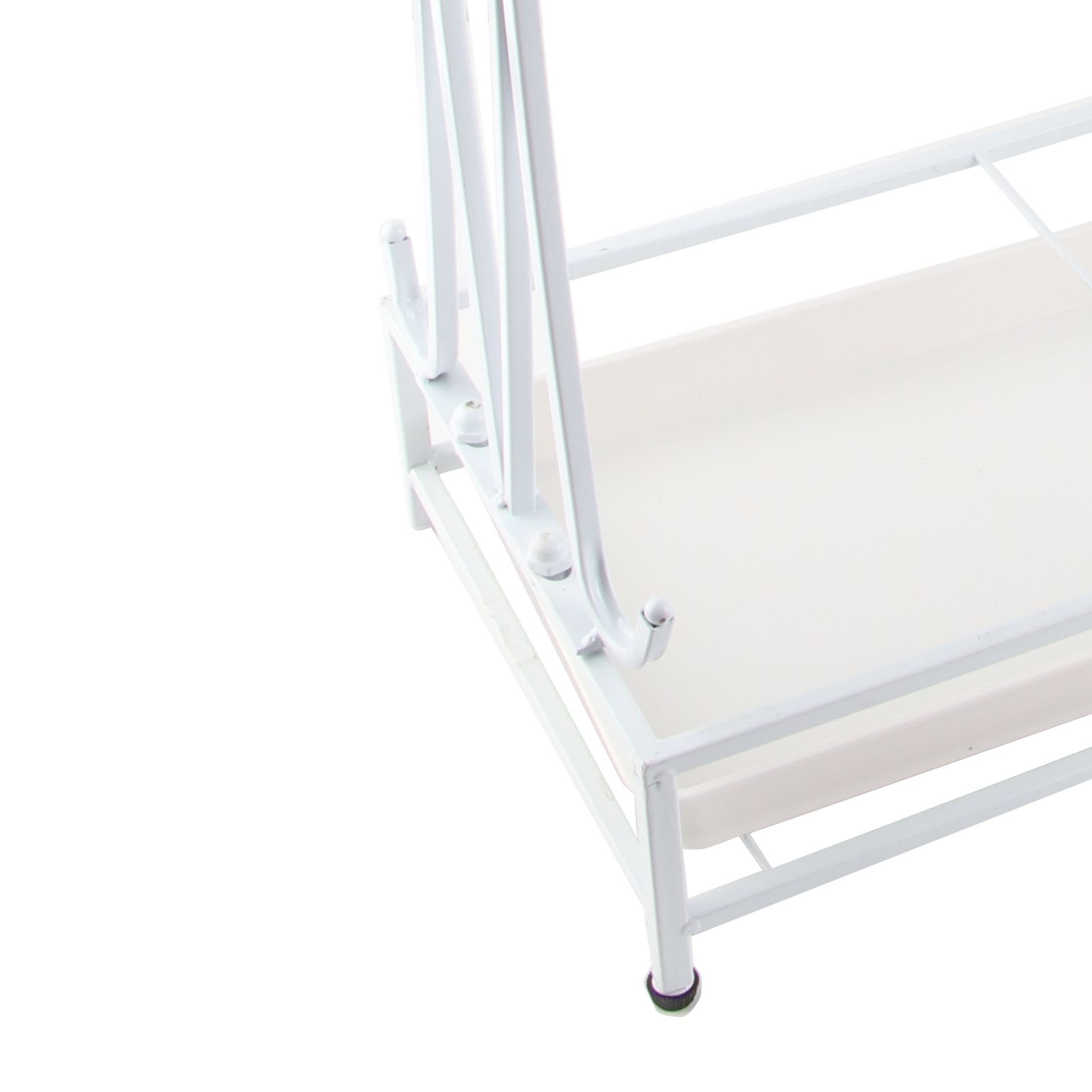 Umbrella Storage Rack Iron with Drip Tray 10 Holes 8 Hooks Umbrella Rack Stand for Home Hotel Lobby White - Image 6