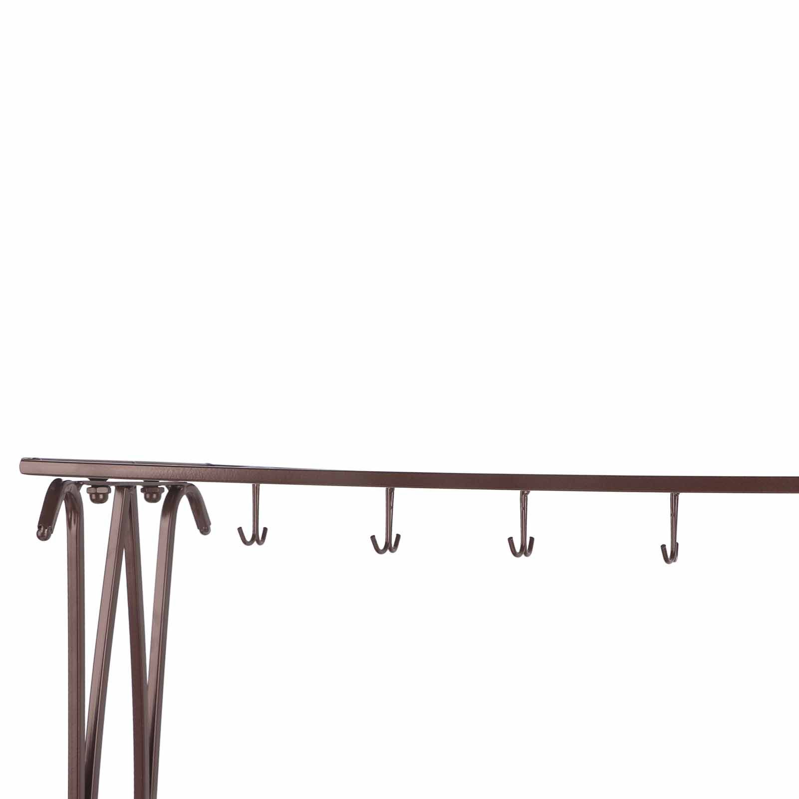 Umbrella Storage Rack Iron with Drip Tray 10 Holes 8 Hooks Umbrella Rack Stand for Home Hotel Lobby Bronze - Image 8