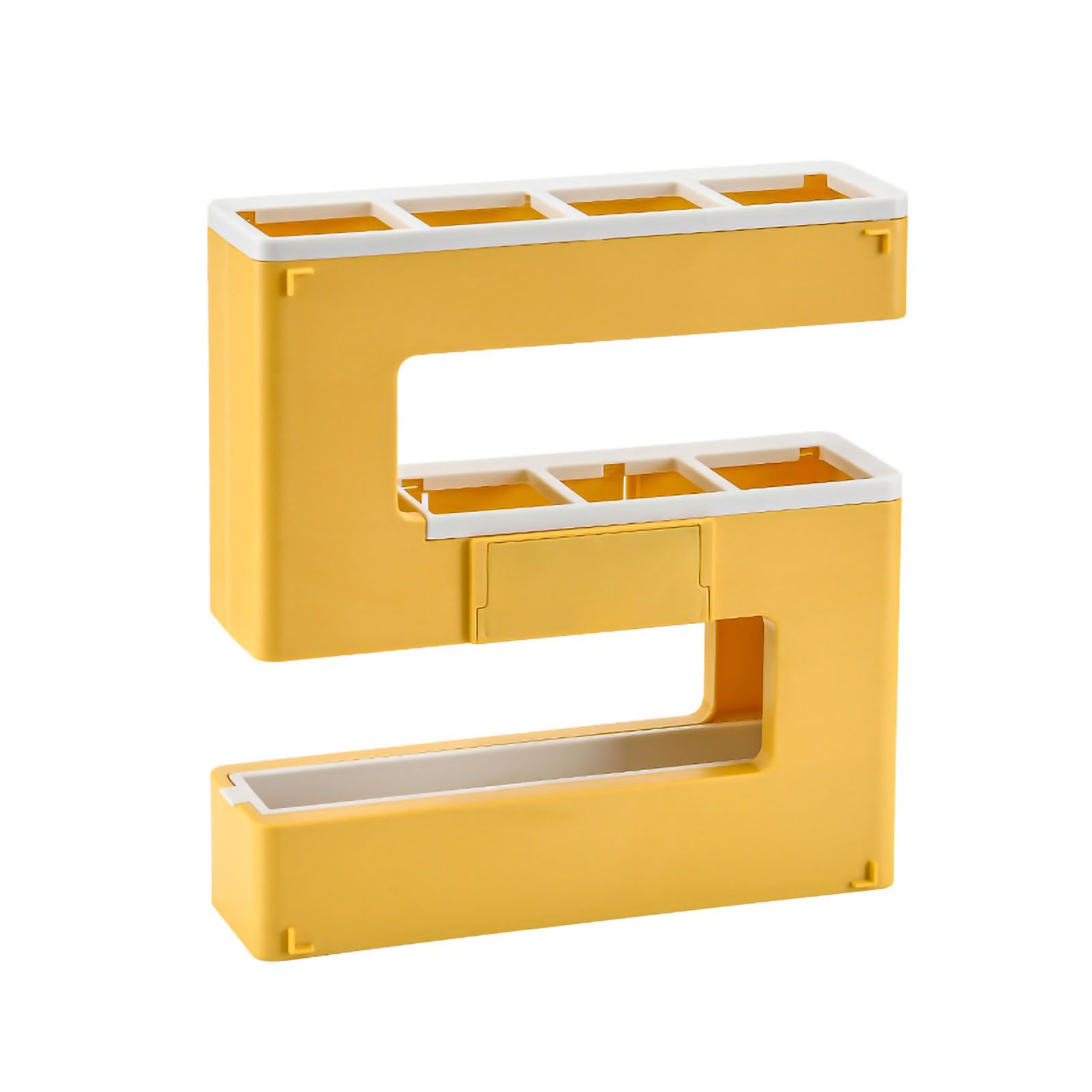 Umbrella Rack Detachable Drainable Cute Number Shape PS Material Wall Mounted Umbrella Holder for Home Yellow - Image 1