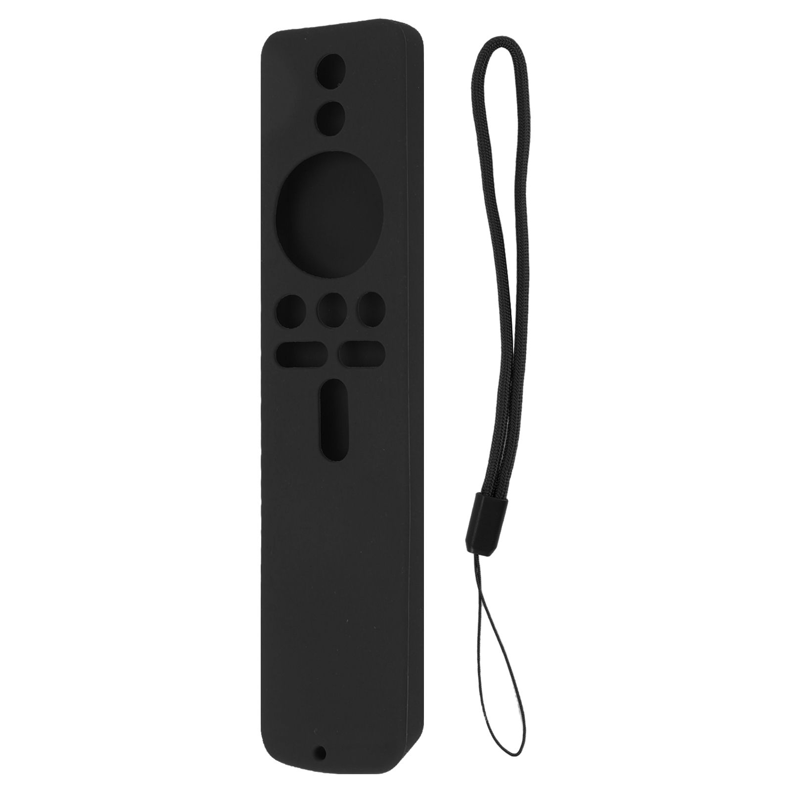 Silicone Protective Cover for Xiaomi TV Stick 4K Anti Slip Remote Control Case with Lanyard Black - Image 1