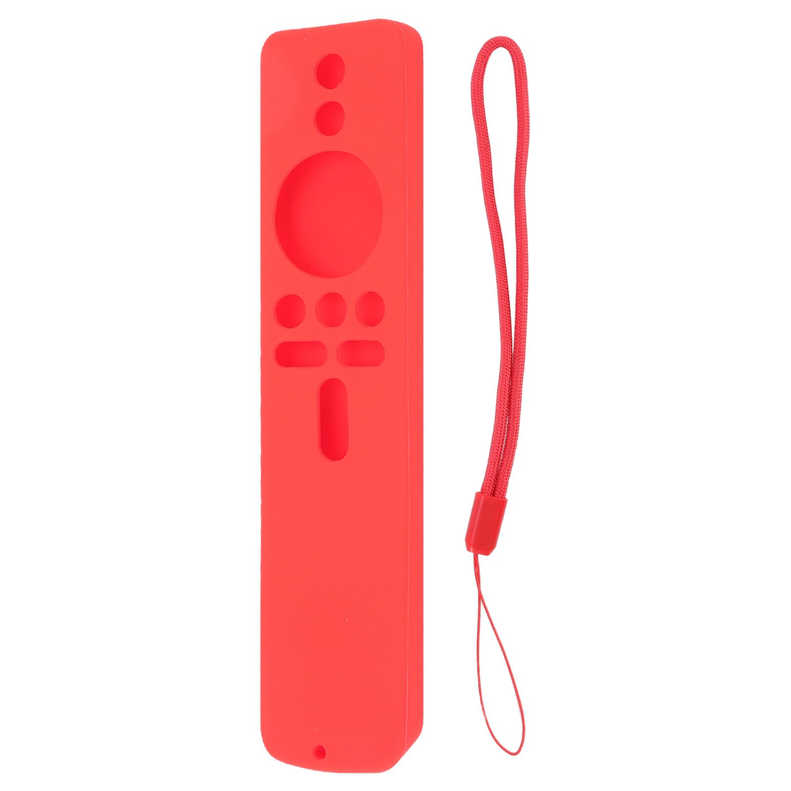 Silicone Protective Cover for Xiaomi TV Stick 4K Anti Slip Remote Control Case with Lanyard Red - Image 1